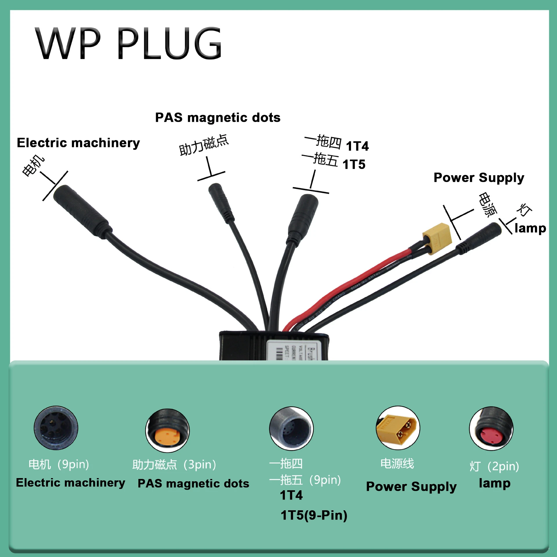 Ebike 24 فولت/36 فولت/48 فولت كبير 9 Mosfets 26A ثلاثة وضع موجة جيبية فرش تحكم WP التوصيل ، ملحقات الدراجة ، لمحرك 500 واط/700 واط