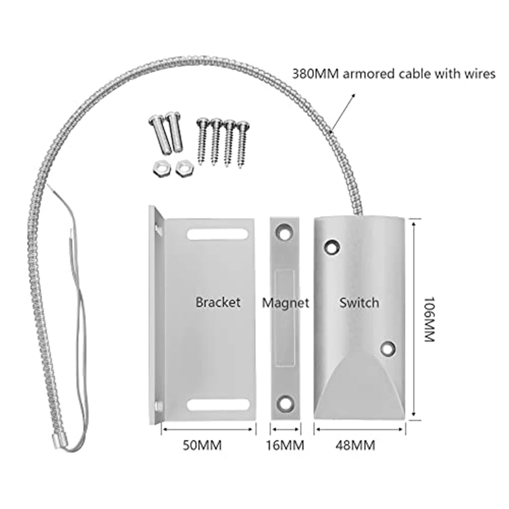 Wired Magnetic Garage Door Sensor gate opening alarm With Bracket garage door opening sensor For Residential Overhead Doors