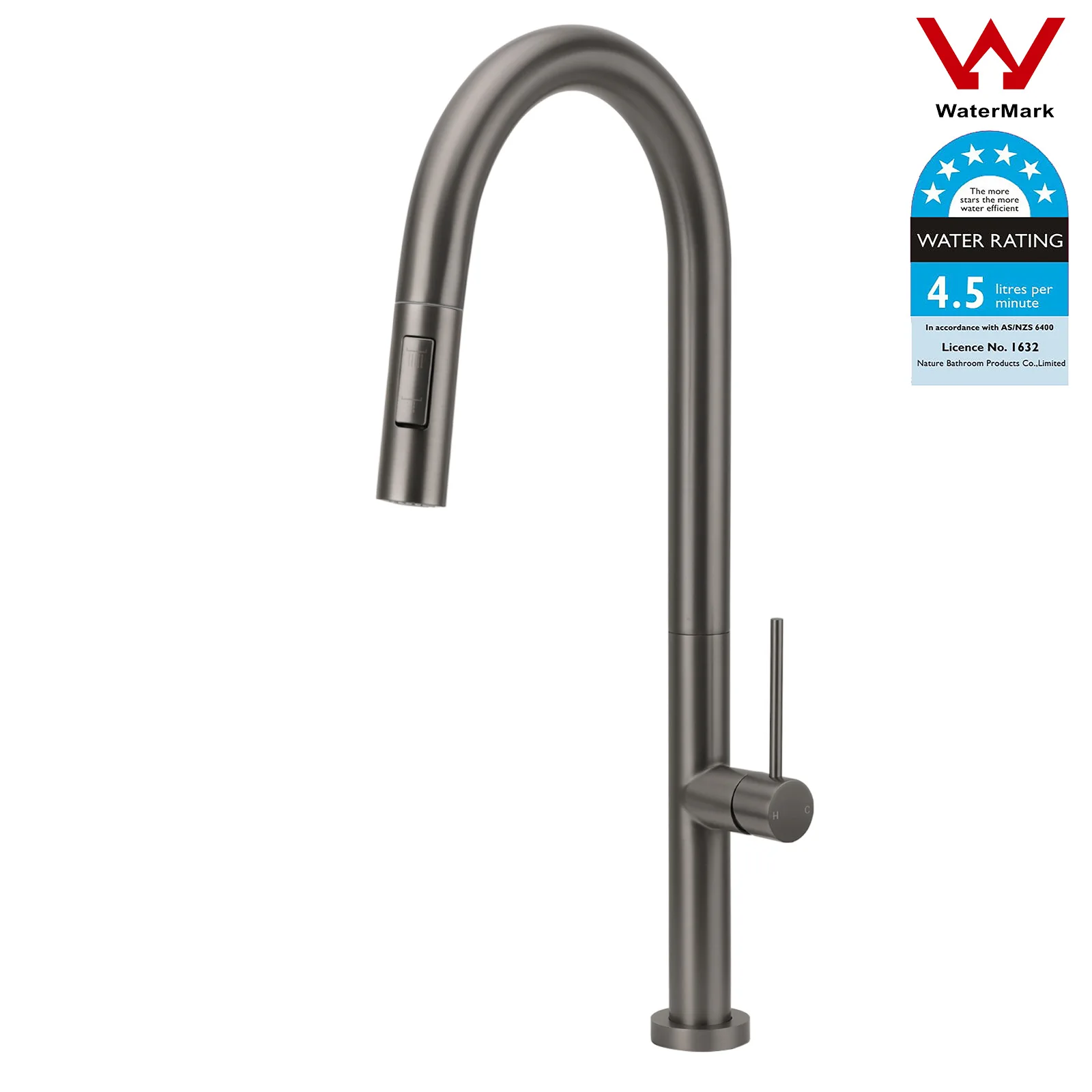 **Sydney Stock** KYLINS Pull Out Kitchen Mixer Tap Round 2-Mode Sprayer Laundry Tap Sink Basin Faucet Spout WaterMark WELS AU