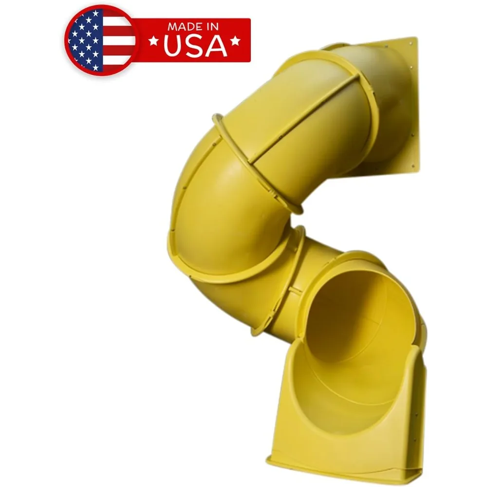 WS 1016-Y Quick Connect 5 Foot Turbo Tube Slide Plastic Enclosed Slide for 5 Foot Deck Heights, Yellow Fast shipping