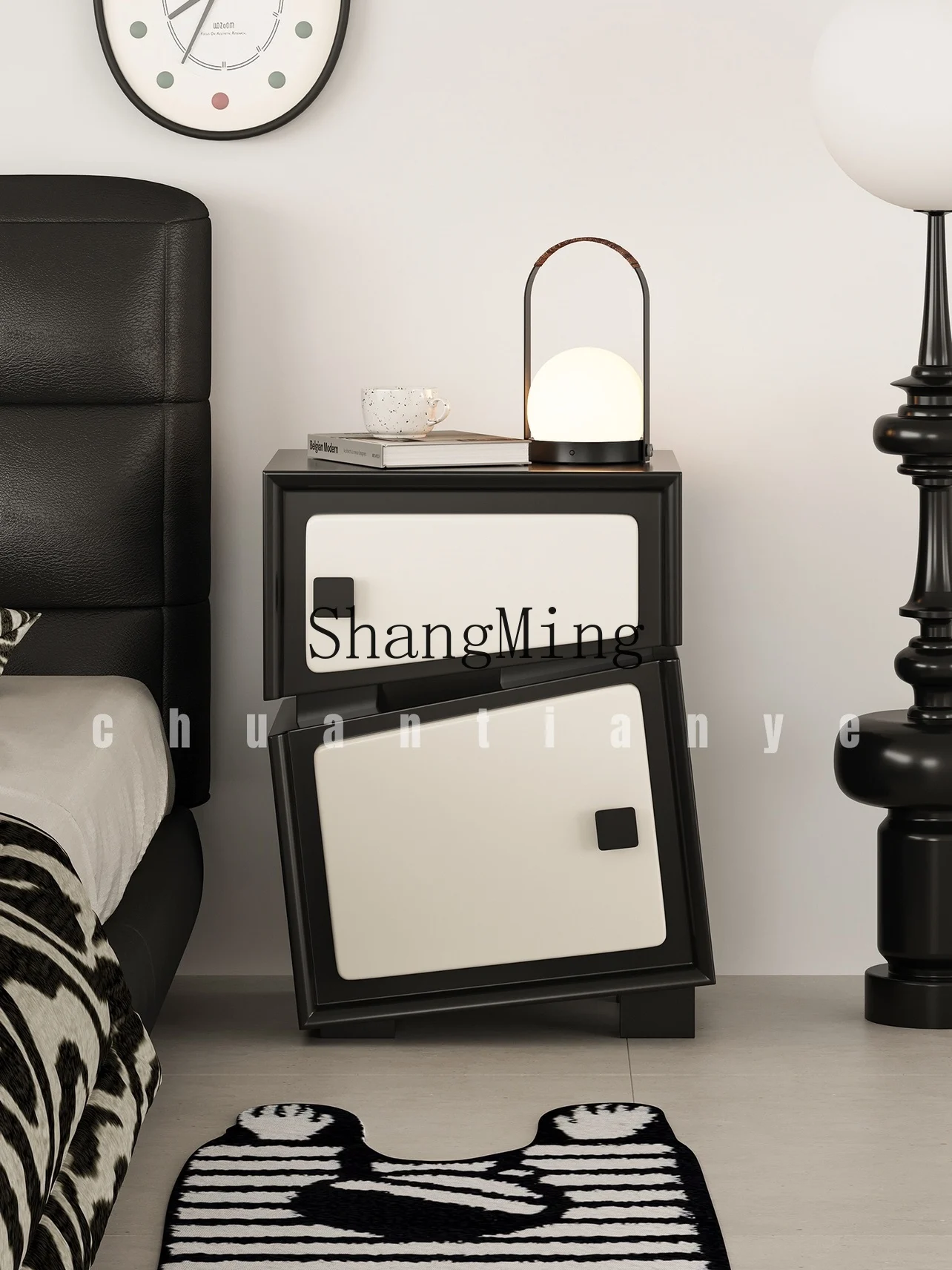 

CL Cream Wind Twist Bedside Table Creative Sofa Side Simple Living Room Bedroom Storage Cabinet