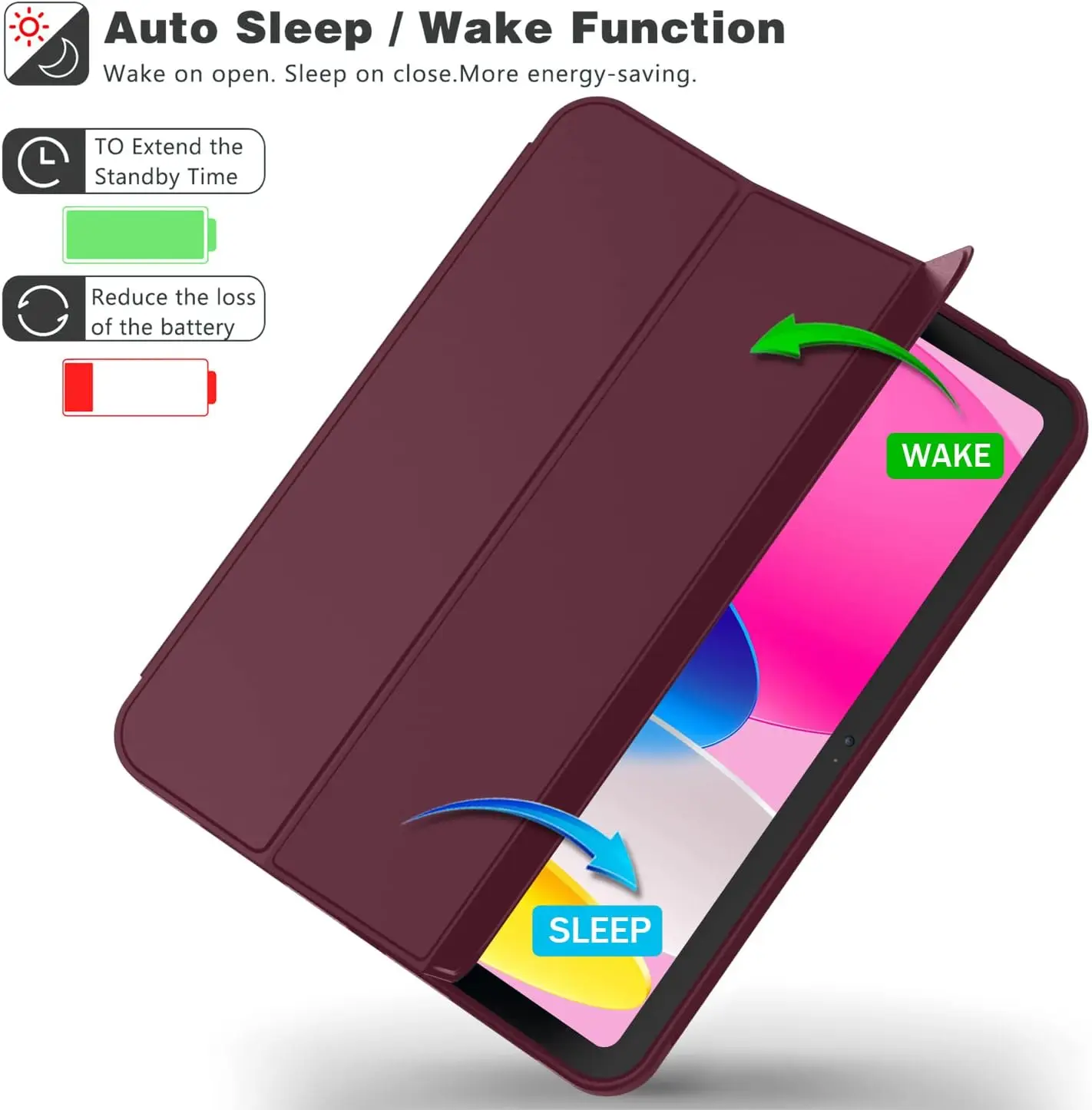 Case for iPad 10th Gen 2022/(A16) 11th Gen 2025, Trifold Stand Smart Cover for iPad 10.9/11 inch,Soft TPU Back, Auto Wake/Sleep