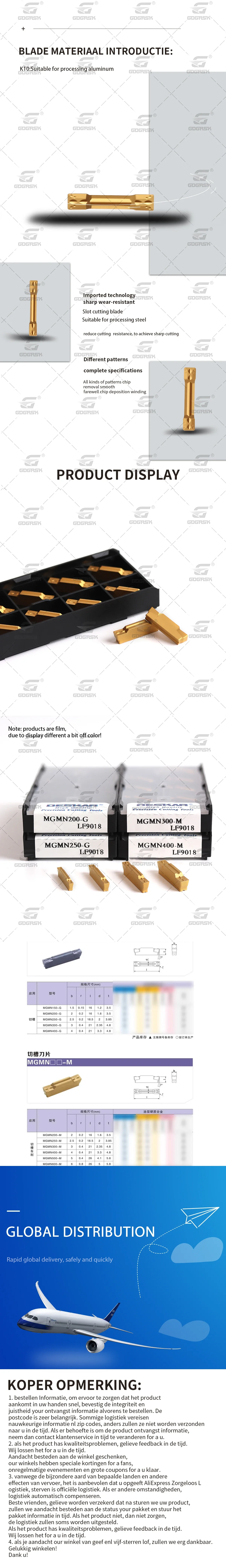 MGMN-Serie DESKAR Nutfräseinsatz MGMN200/250-G MGMN300/400/500-M LF9018 Speziell für die Bearbeitung von Stahlteilen Schlitzwerkzeug – Detail 1