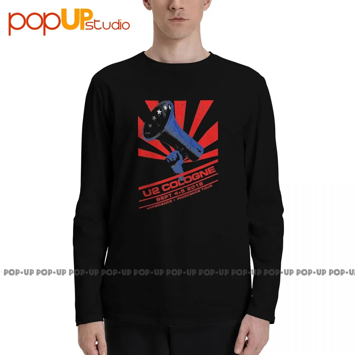 New Rare U2 Dublin Experience+Innocence 2018 Tour Long Sleeve T-Shirts T-shirt Tee Top Retro Harajuku Hot Selling