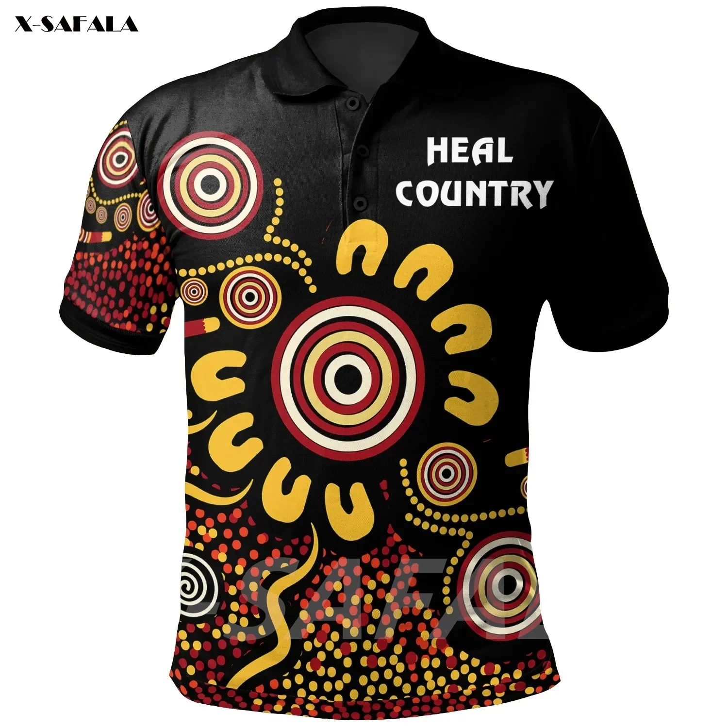 ABORIGINAL Australia Culture Art 3D Printed High Quality New Polyester Fiber Men Female Collar Polo Shirt Tee Tops Anti Shrink