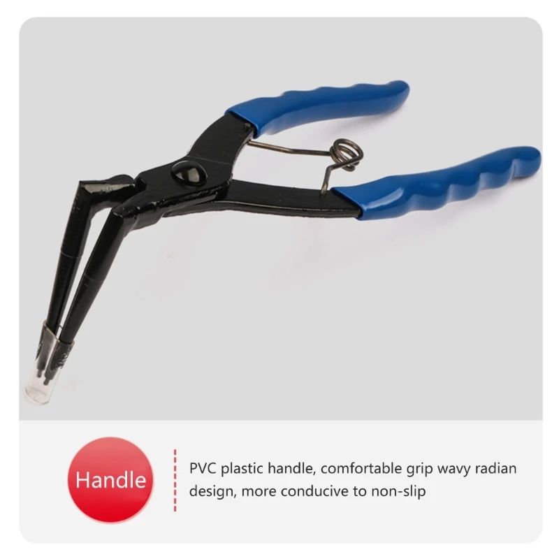 Heavy-duty Cylinder Snap Ring Pliers Internal Ring Remover Retaining Circlip Pliers 90 Degrees Bending Pliers Long Nose D7YA