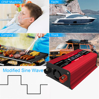 4000W Pure Sine Wave Inverter 12V/24V/48V/60V DC to AC 220V 110V Voltage Transformer Power Socket Converter for Car Home Outdoor