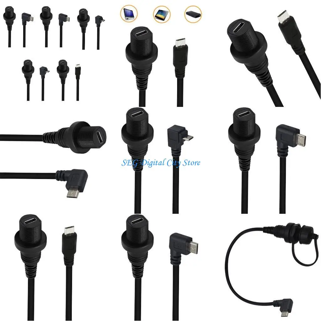 

U75B USB Type C to 5Pin Dashboards Flush Mount Cable for Charging and Data 30cm