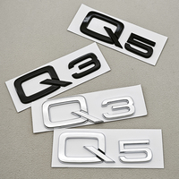 3D ABS Chrome Black Car Letters Q3 Q5 Logo Rear Trunk Badge Emblem Decals For Audi TFSI Q3 Q5 8U 8R 80A Auto Accessories
