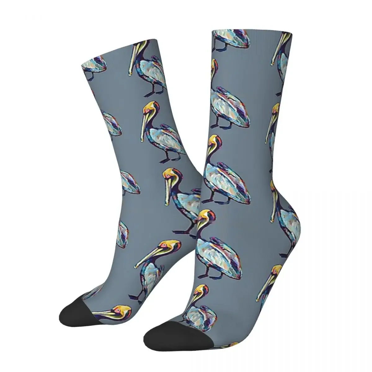 Colorful Pelican By Robert Phelps Socks Harajuku Super Soft Stockings All Season Long Socks Accessories for Man's Woman's Gifts