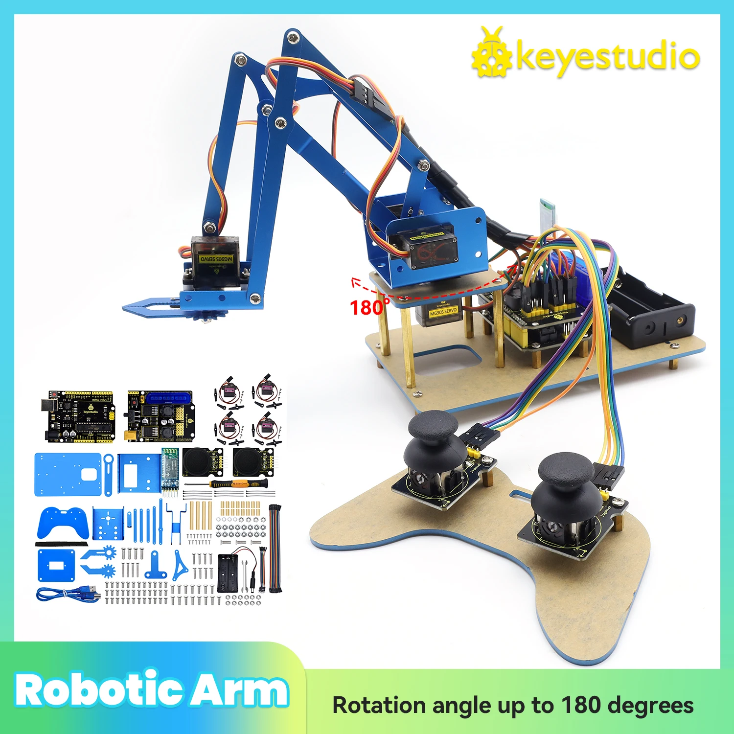 kidsbits-keyestudio-4dof-joystick-meccanico-ps2-kit-braccio-robot-metallico-per-kit-robot-arduino-giocattoli-di-programmazione-a-vapore