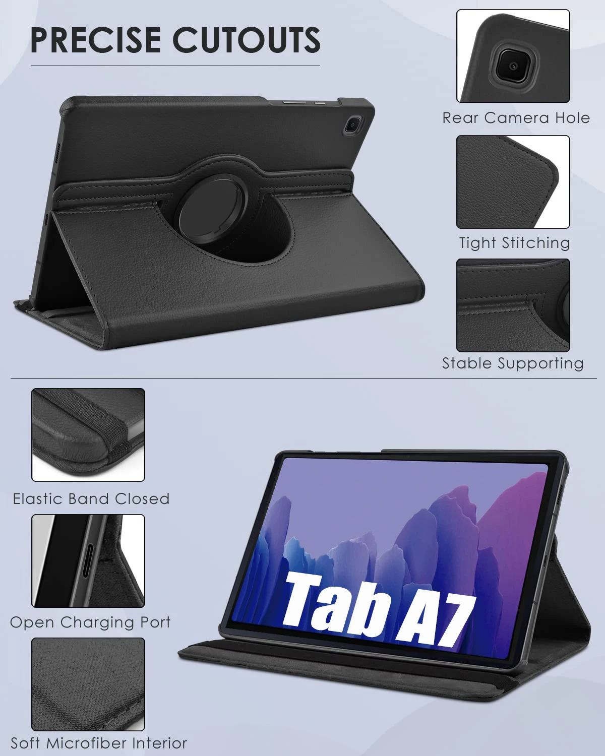 Rotating Case for Samsung Galaxy Tab A7 10.4 inch SM-T500/T505/T507/T509 2022 2020 Release Tablet CoverStand Function