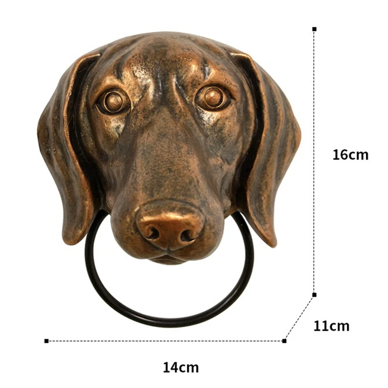 Dog Head Door Knocker Retro Style Knockers Heavy Duty Animal Head Shaped Door Knockers For Front Door Decoration