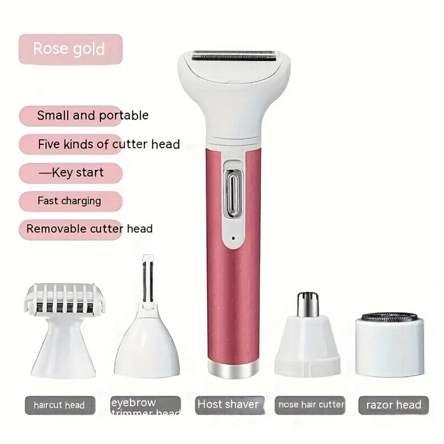 Женская бритва, портативная бритва 5 в 1, перезаряжаемый триммер для бикини, женская бритва, безболезненное удаление влажных и сухих волос F