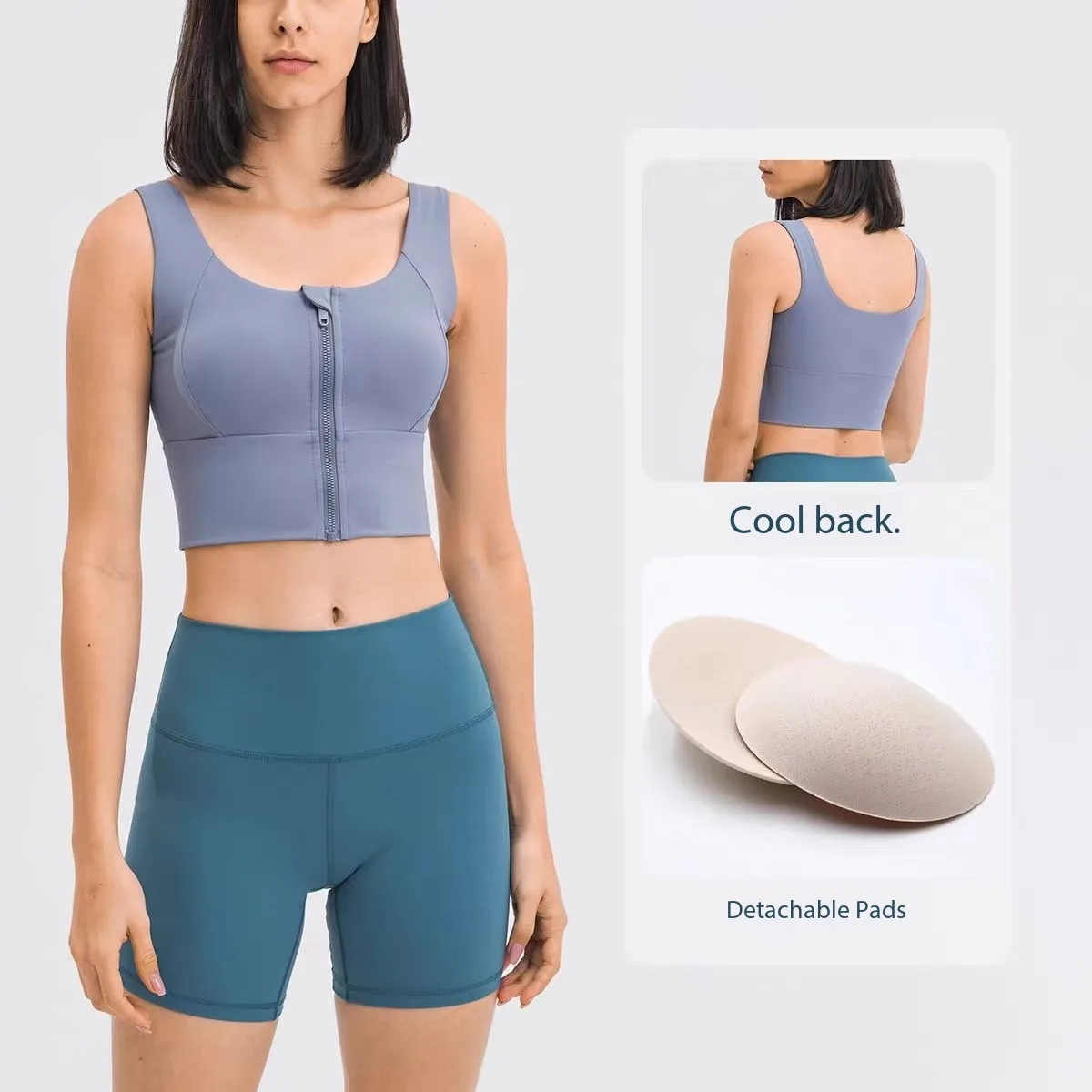 

Lemon Front Zipper Sports Bra Shock-proof Sports Underwear High Impact Yoga Bra Quick Dry running vest Fitness Bra Top For Women