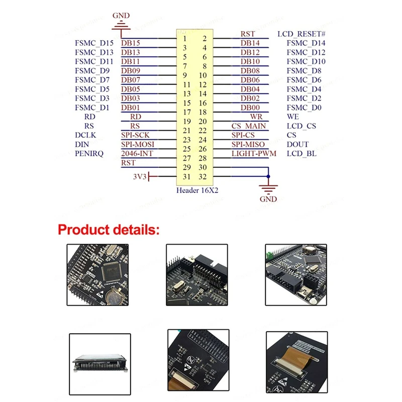 STM32F407VET6 Макетная плата Cortex-M4 STM32 Минимальная системная обучающая плата ARM Core Board + 3,2-дюймовый ЖК-экран TFT