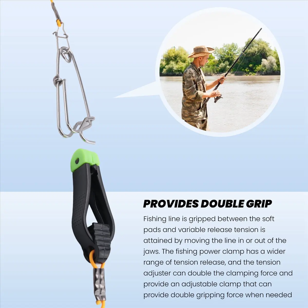 T34C 2 Pcs Plus Line Release, 17 Inches Downrigger Release Stacker Clip Fishing Leader with Longline Snap Clips
