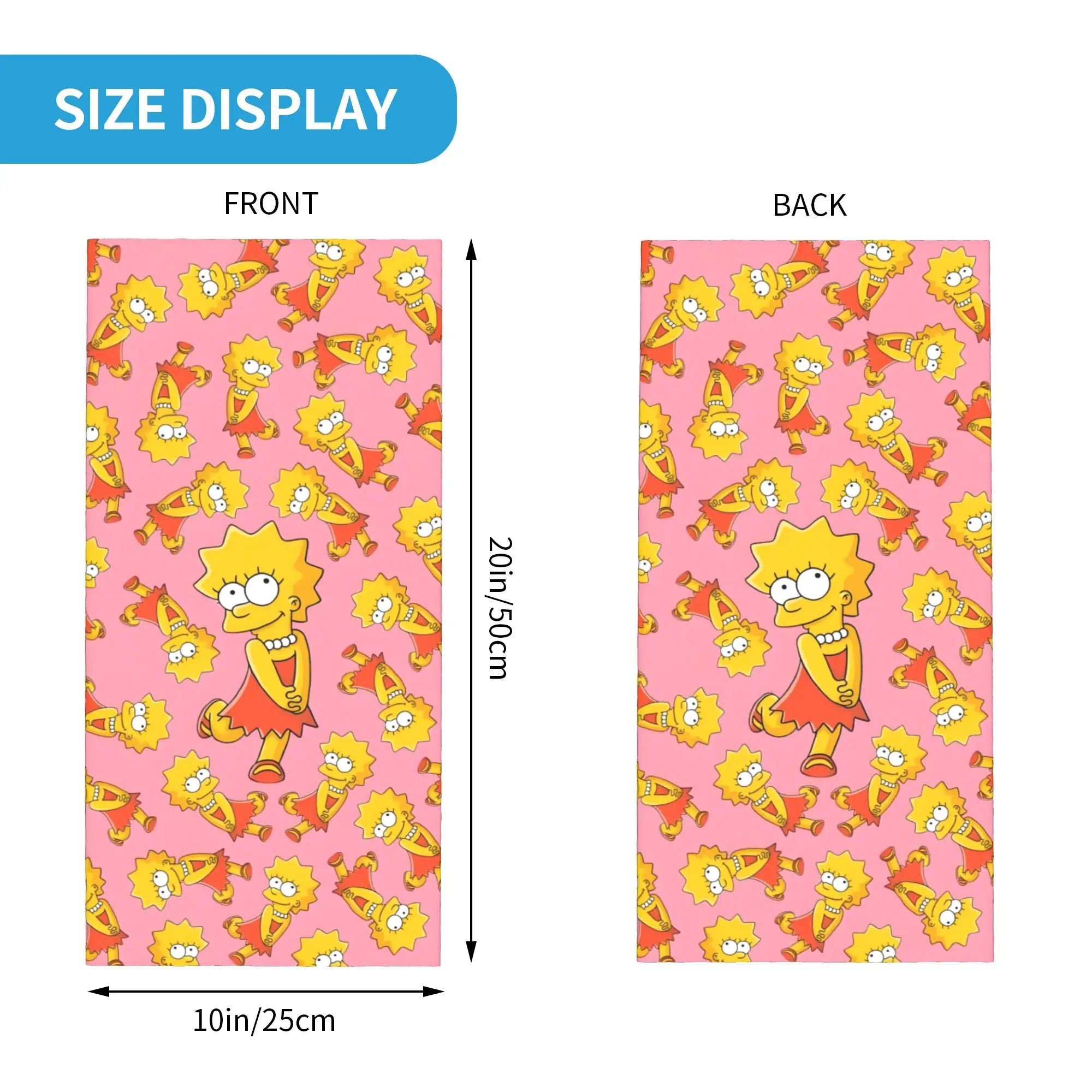 Custom The S-Simpsones-Anime Bandana Neck Gaiter Windproof Face Scarf Cover Women Men Kawaii Lisa  Headwear Tube Balaclava