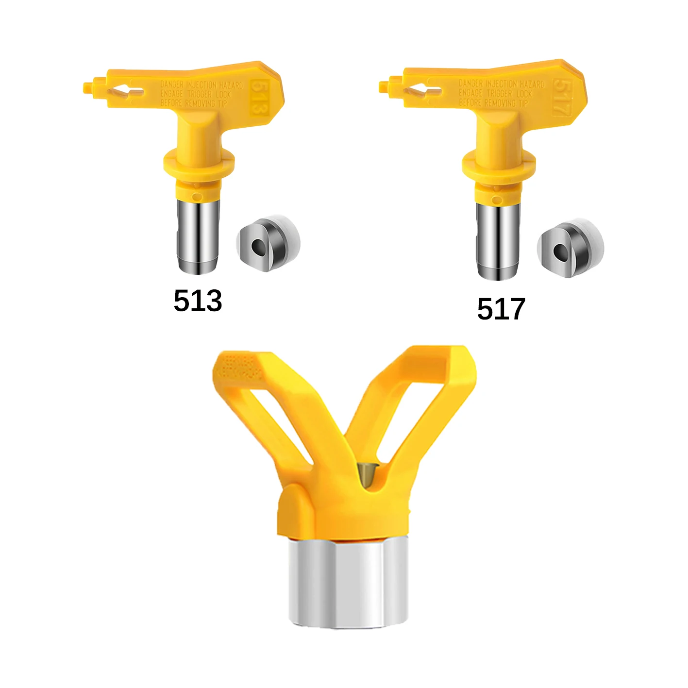 

3Pcs Airless Paint Spray Tip Guard Nozzle Seat 513 517 Reversible Spray Tip High Pressure Sprayer Replacement Accessories
