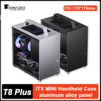JONSBO T8 PLUS ITX Case Handheld Portable Aluminum Alloy Panel Side Transparent Mini Desktop Computer Case