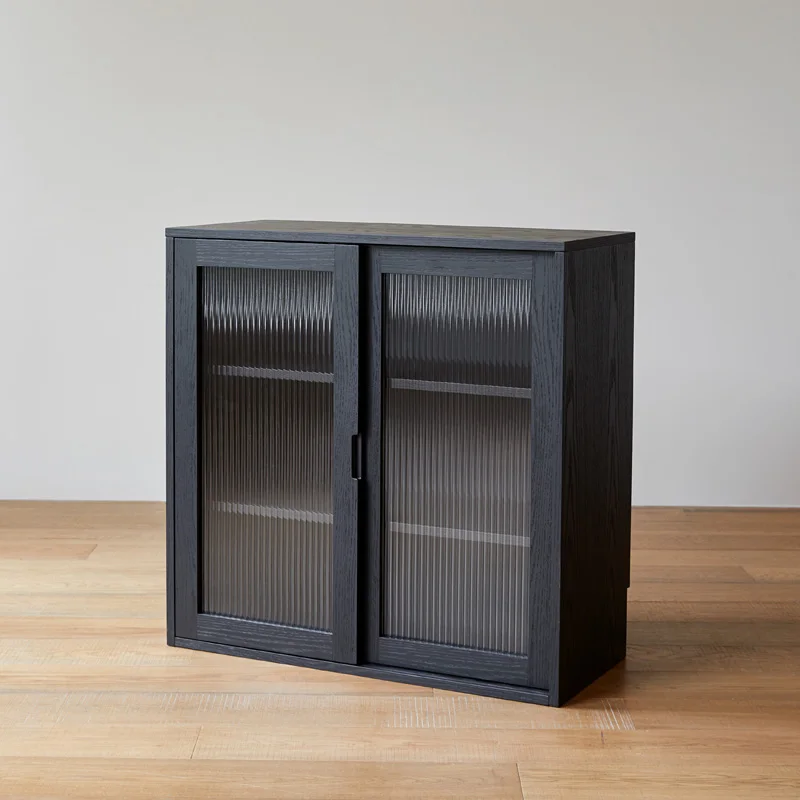 Solid wood dining side cabinet, storage bookshelf cabinet, modern simple light luxury storage cabinet