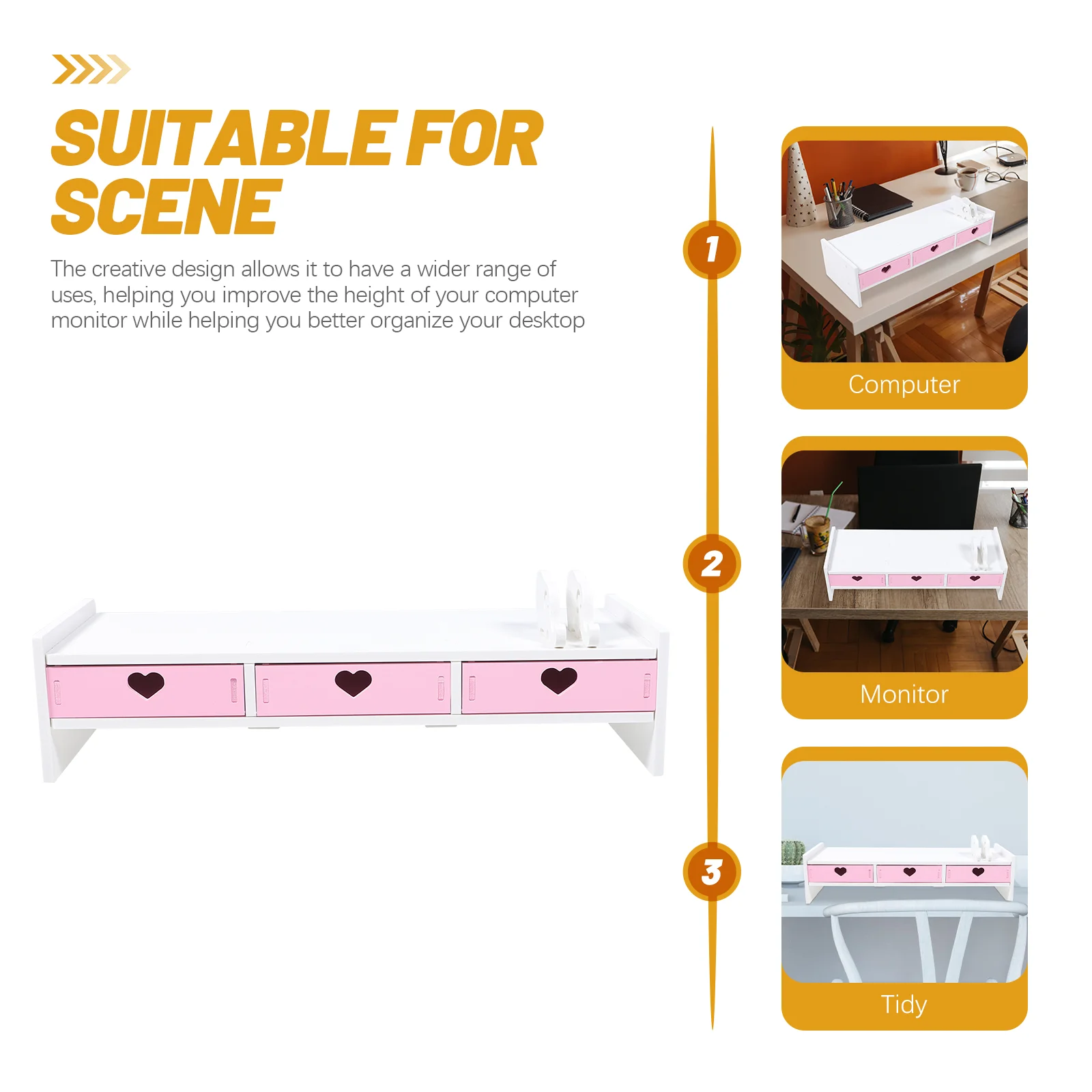 Monitor stehen Schreibtisch Top Organizer Regal Computer Bildschirm Riser erhöht Rack PVC Büro