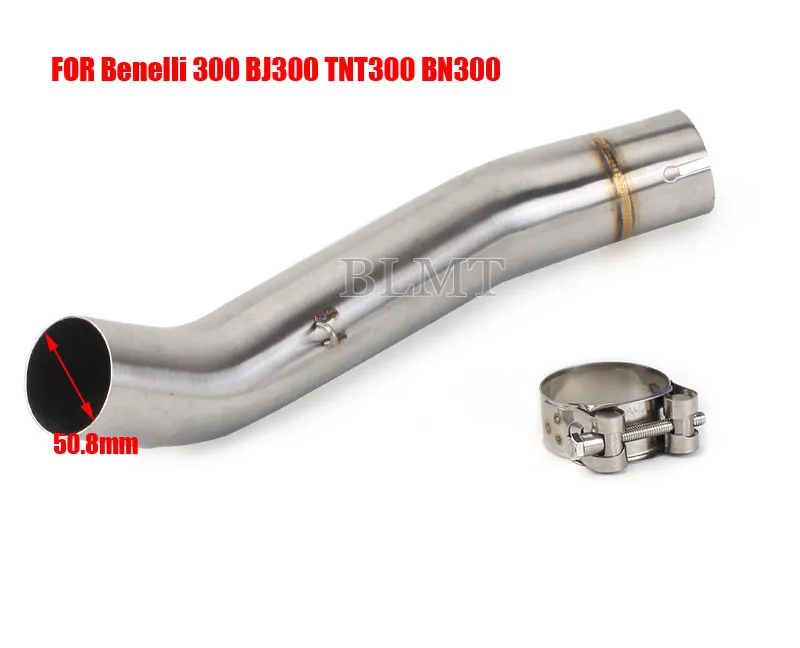 Motorcycle Exhaust Escape Modify Middle Link Pipe Exhaust Pipe Slip On For Benelli 300 BJ300 302S 600 BJ300 BN600 TNT600