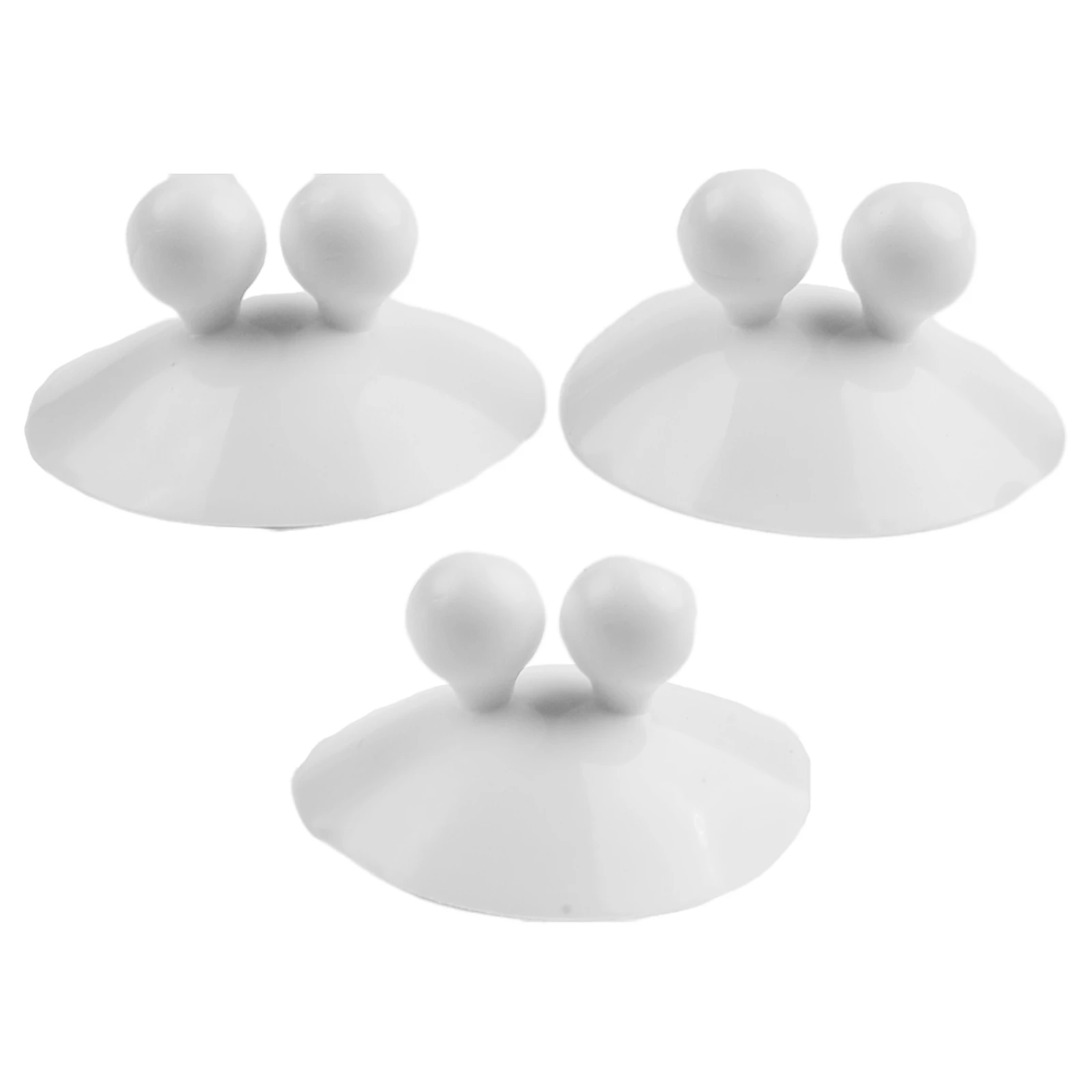 3PCS Punch-free Wall-Mounted Storage Hook With Suction Cup Universal Groceries Storage Rack Toothbrush Holder Silicone White