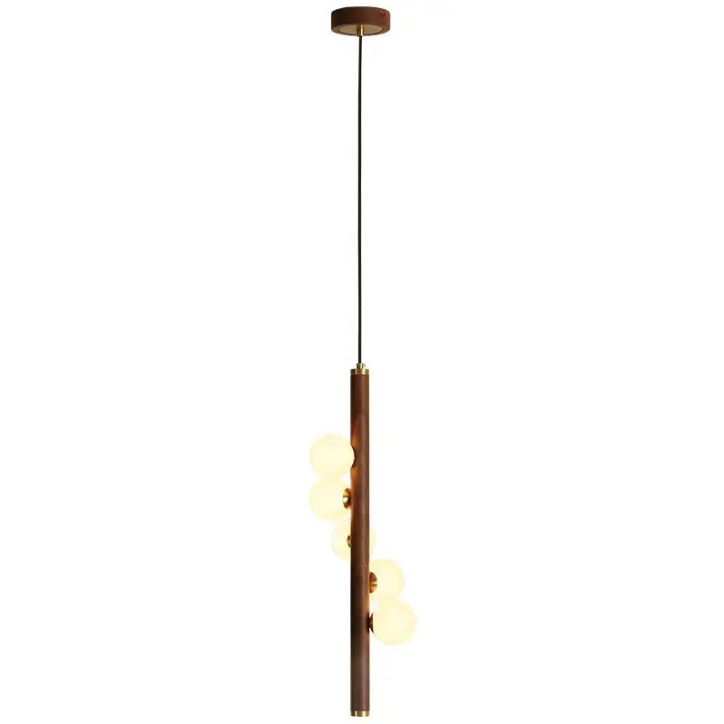 

Bedside chandelier, simple modern stair chandelier, all-copper clothing store window, Chinese walnut restaurant lamp