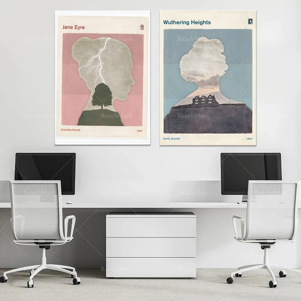 طباعة الكتب العتيقة، ملصقات المعرض، طباعة شارلوت برونتي، الملصقات الأدبية، طباعة غلاف الكتاب، ملصقات المعرض، #3