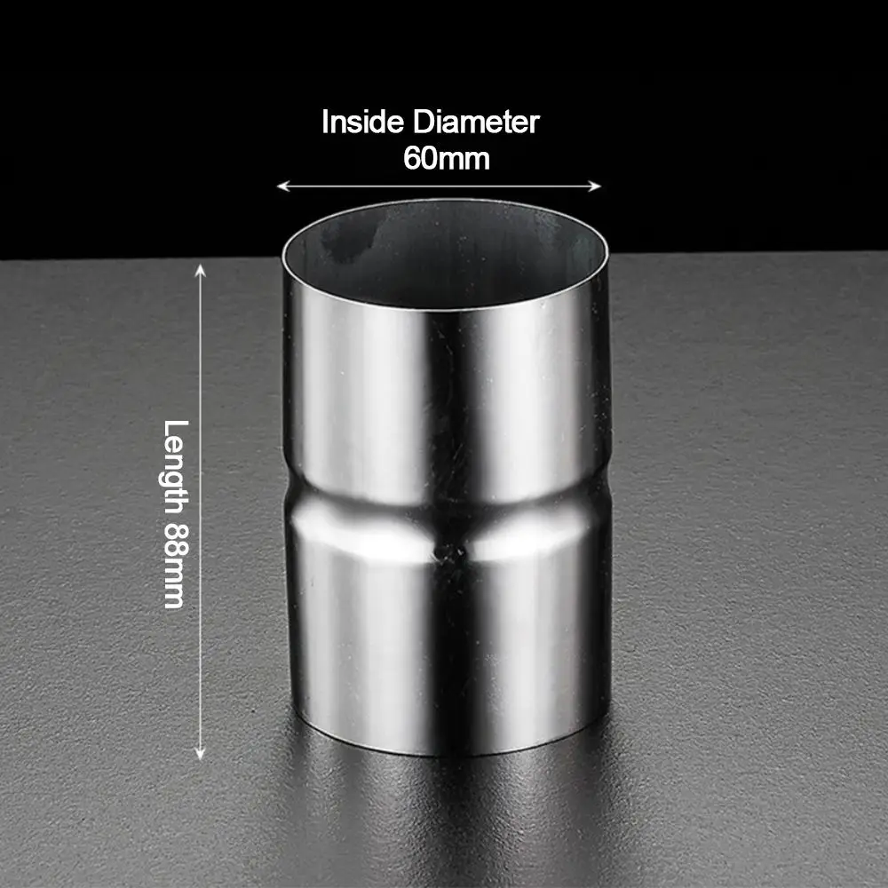 New Stainless Steel Pipe Joint Round Straight Pipe Fittings Silver Extend Connection