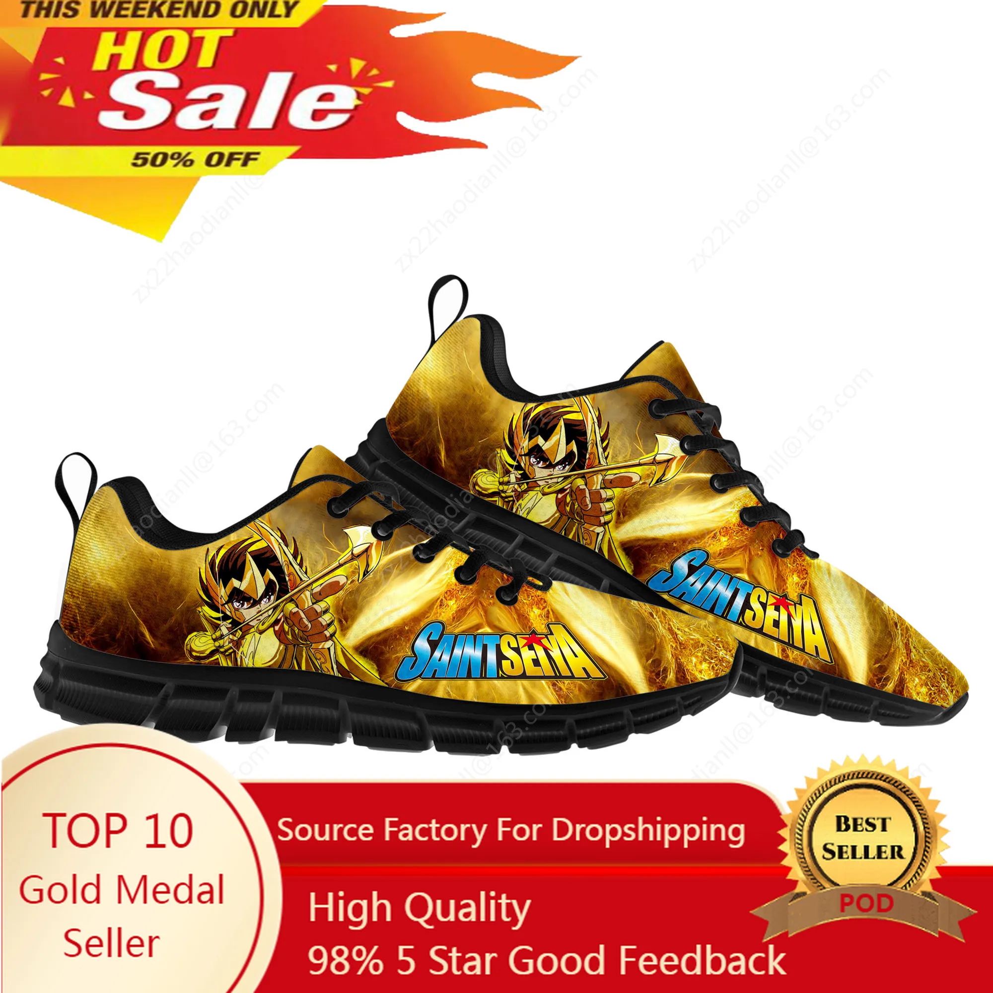 

Cartoon Saint Seiya Comics Sports Shoes Mens Womens Teenager Kids Children Sneakers Custom High Quality Couple Black Casual Shoe