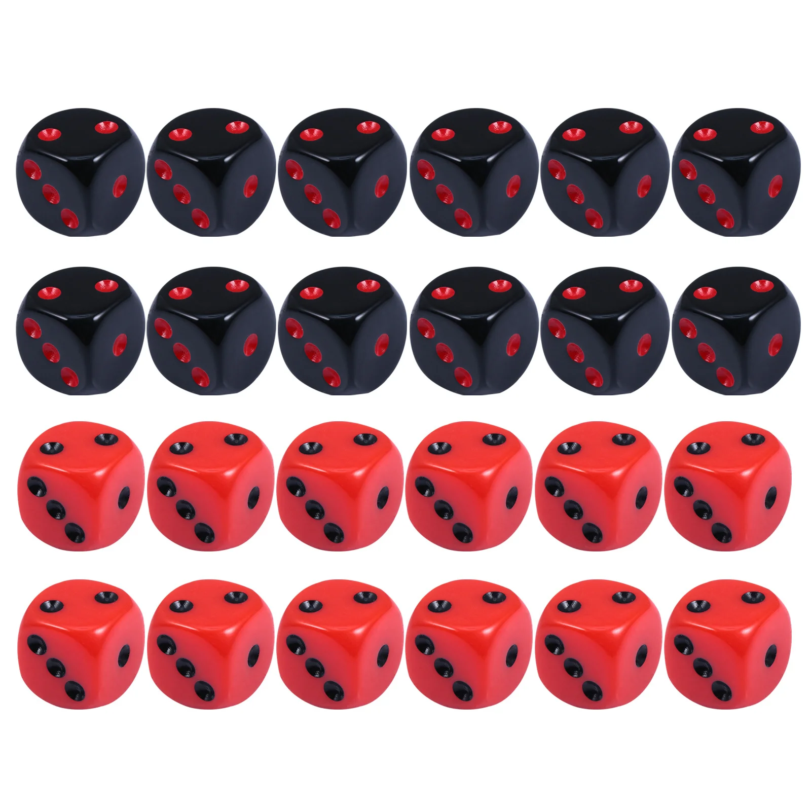 

24pcs Acrylic Set Number For Table Playing Bar Party Family Gathering Novelty 6-Sided Dices Rounded Corner Design