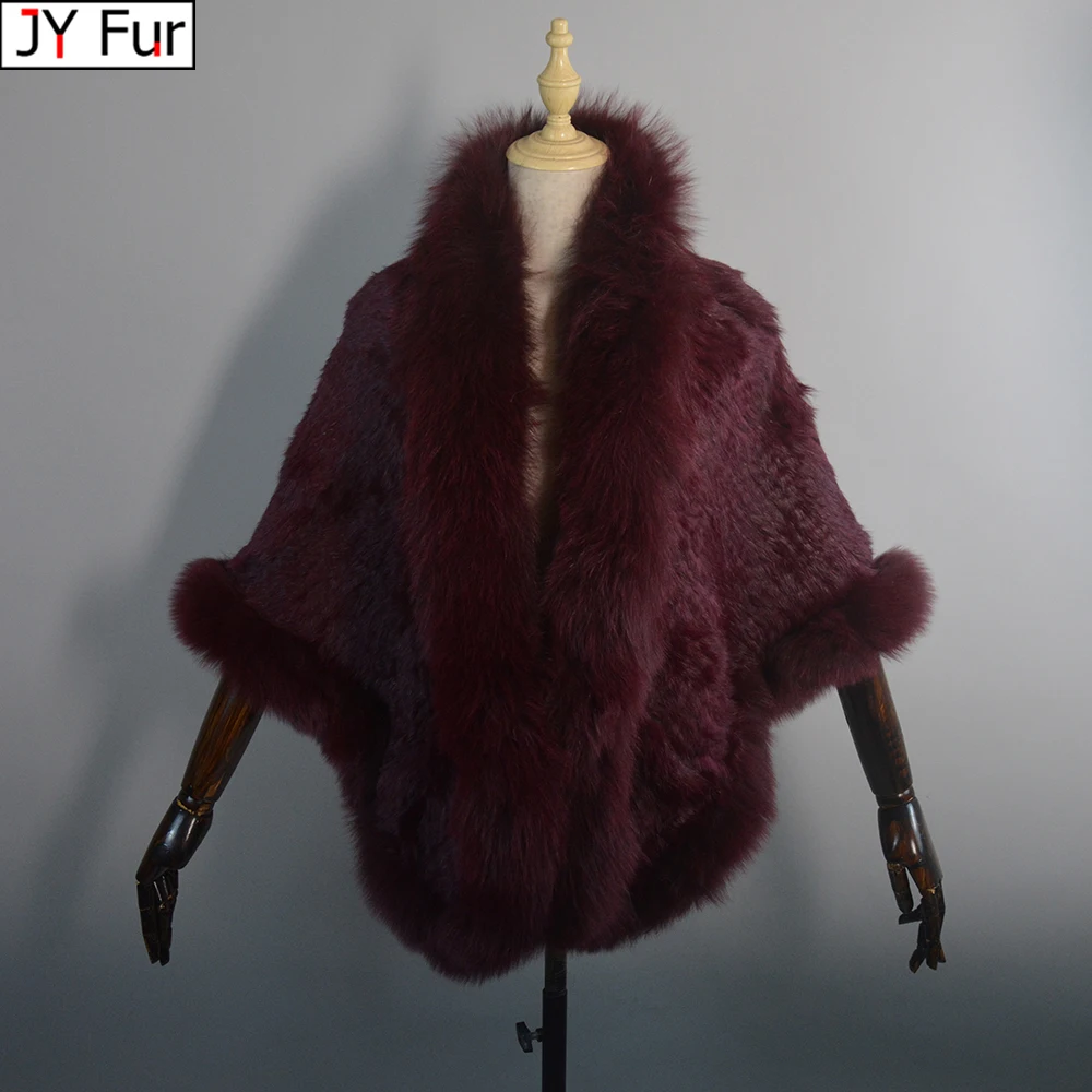 

Long Style Winter Real Natural Rabbit Fur Scarf Lady 100%Natural Real Fox Fur Shawl Women Knitted Real Mink Fur Pashmina Scarves