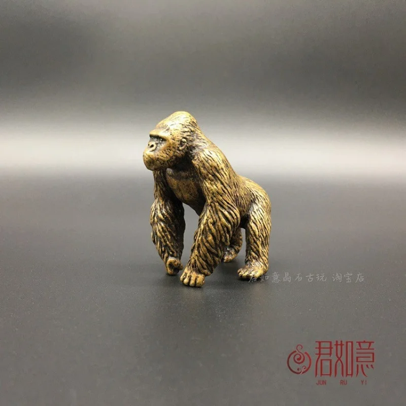 

Solid Copper Gorilla Small Ornament Copper Art Copper Micro Carving Antique Copperware Copper Bodybuilding Monkey King Kong Copp