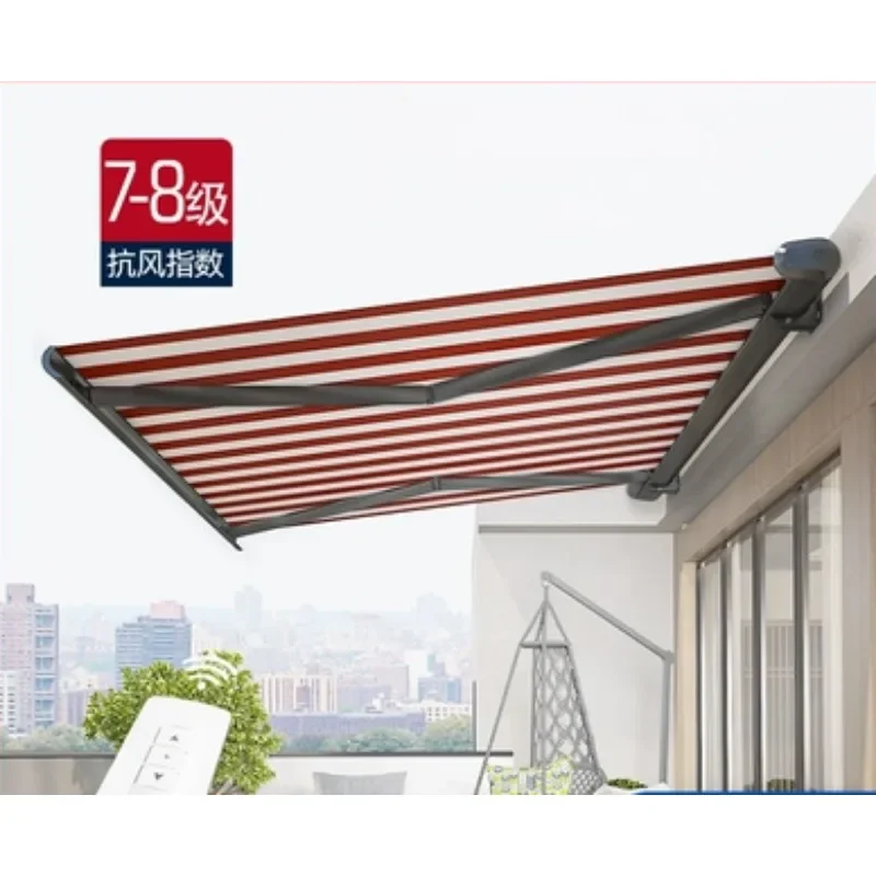 Zewnętrzny chowany elektryczny baldachim przeciwsłoneczny pełne pudełko składany pilot balkon ze stopu aluminium taras dziedziniec househo
