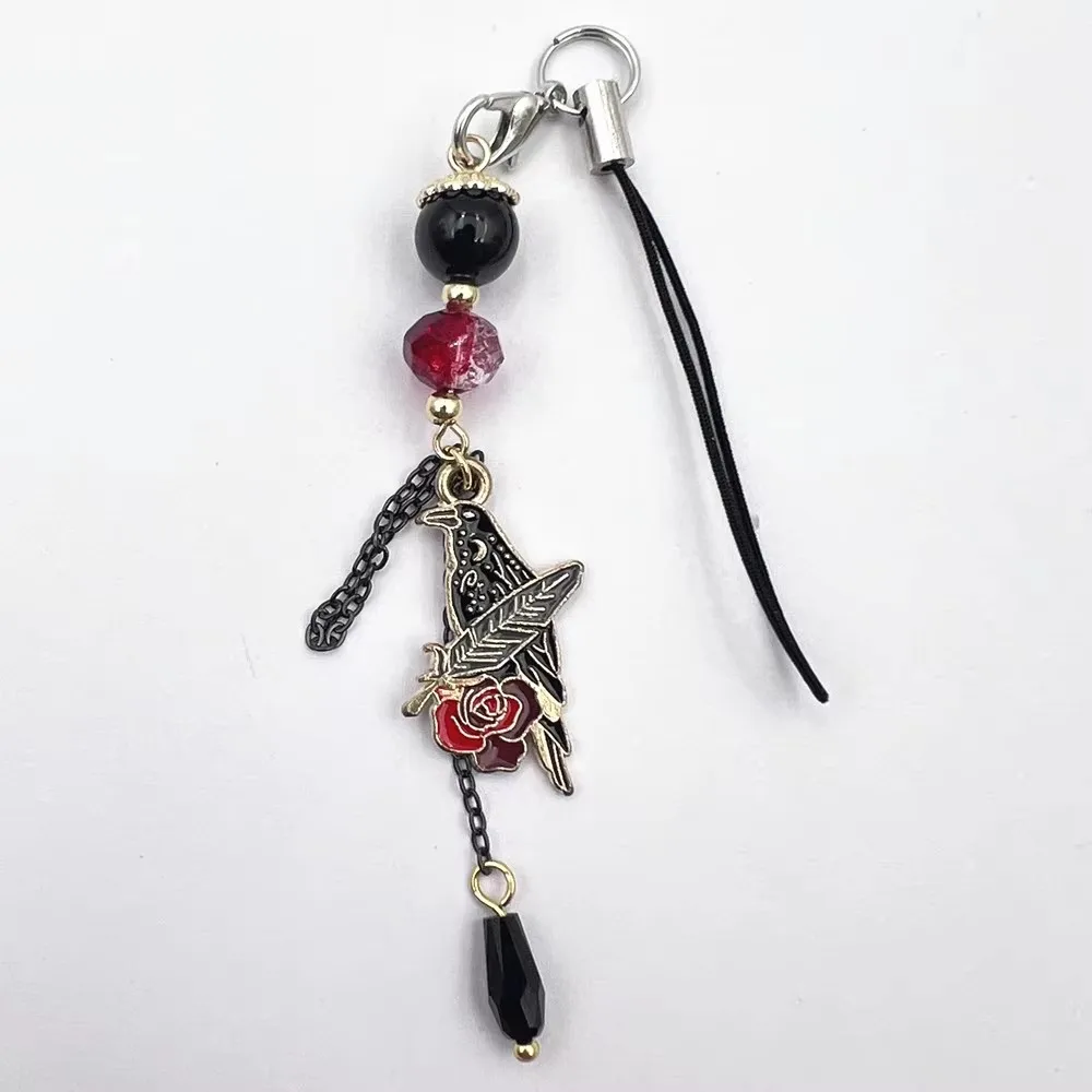 Juego amor y espacio profundo Sylus Cosplay cadena de teléfono cuervo Rosa colgante llavero bolsa accesorios Halloween llavero