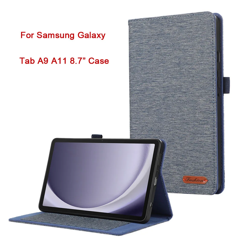 For Samsung Galaxy Tab A9 A11 8.7 Inch Case Fabric Stand Case Shockproof Anti‑Drop Tablet Protective Cover