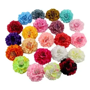 Mode Fleur de pivoine Femmes Pince à cheveux DIY Chapeau de paille Accessoires Vacances plage Bohême Bohème Émulation Fille Barrettes à cheveux Bandeau 12 meilleures barrettes à cheveux pivoine en vente - No 1