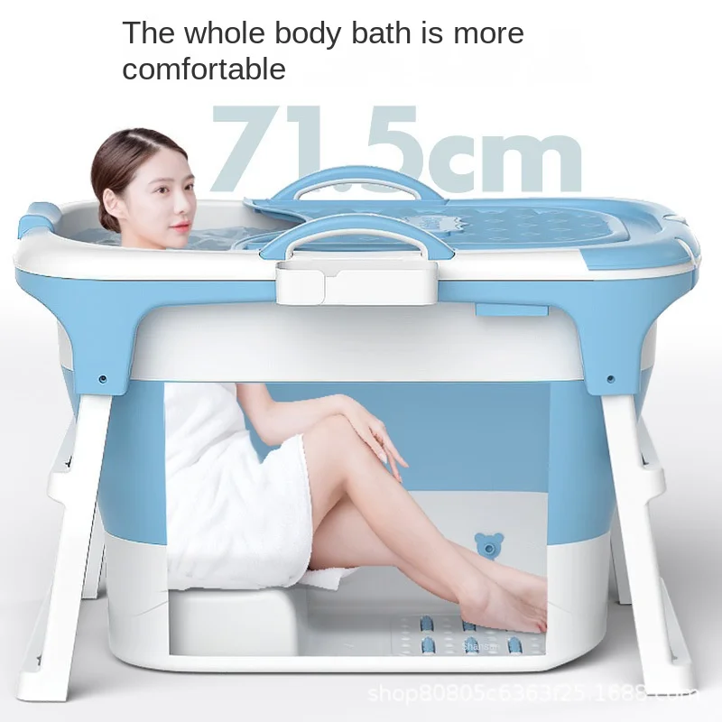 Thickened adult high bucket bath  folding bathtub plastic bath bucket bath bucket adult bathtub can sit wholesale.