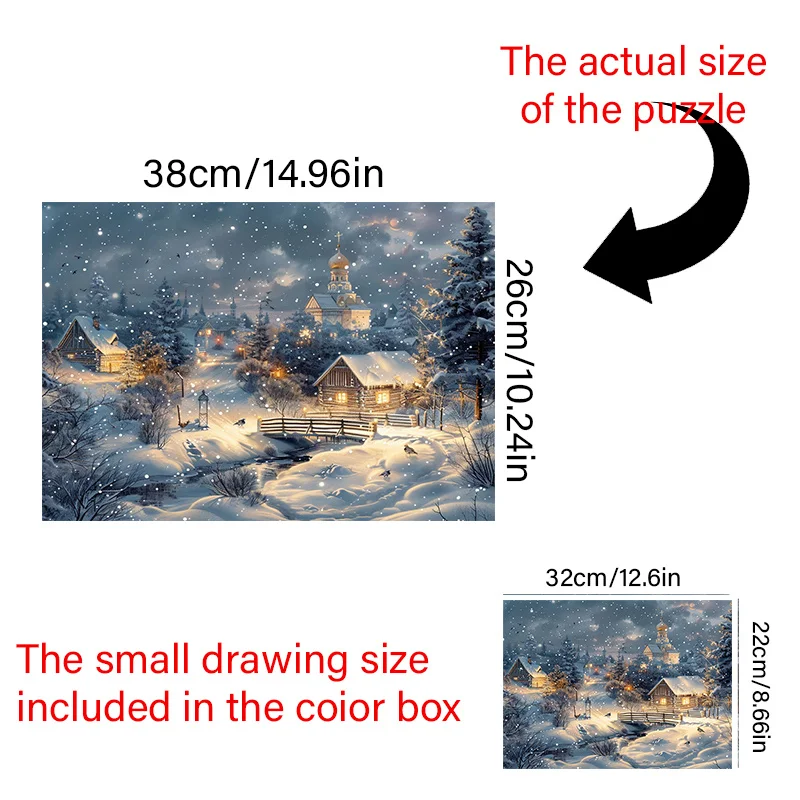 500 قطعة من صندوق الألغاز الصغير للبالغين بتصميم مشهد الثلج في الشتاء - متين للغاية، يحدي البالغين، والترفيه العائلي، #2