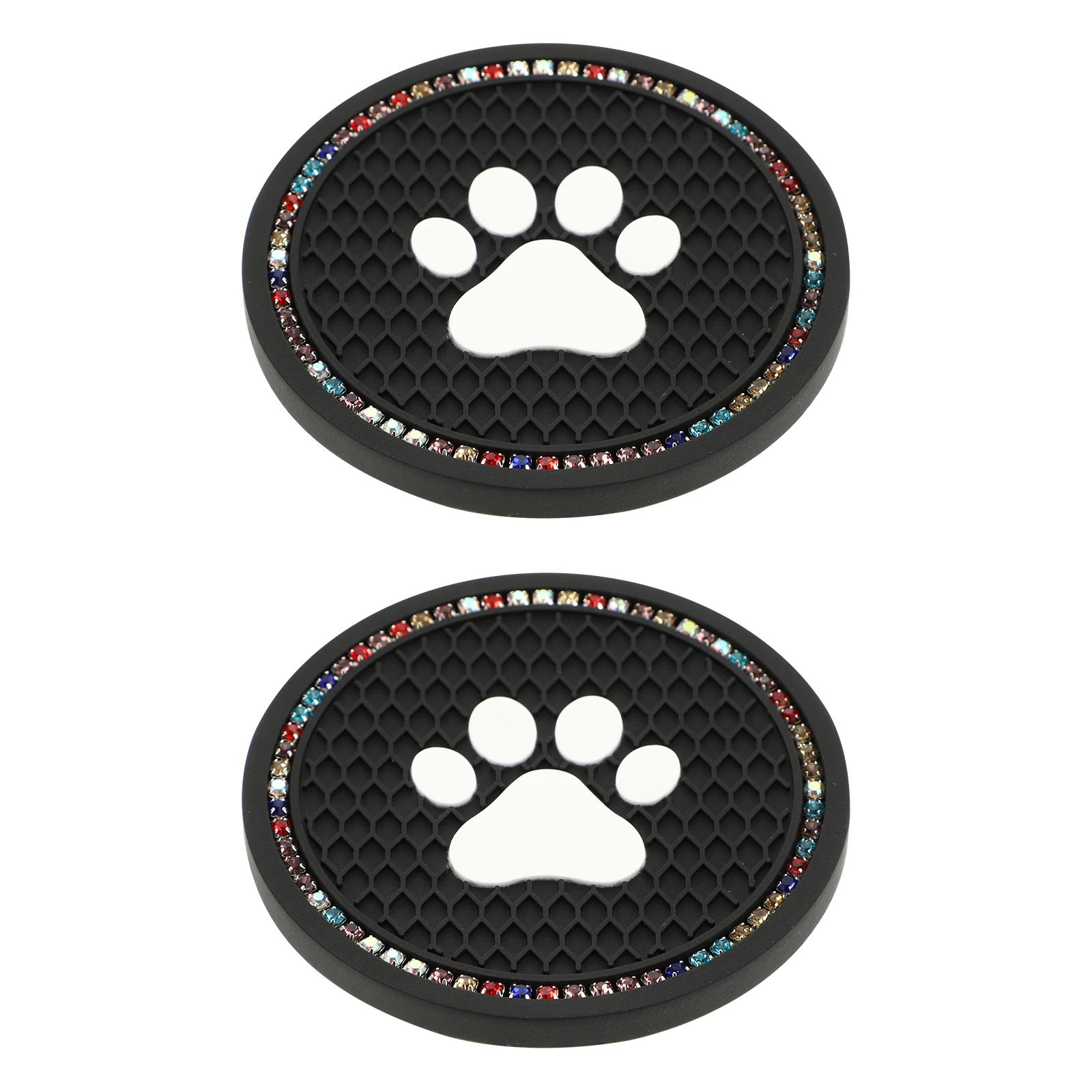 

2 pcs Cat Paw Cup Pad Diamond Design Heat Insulation Car Coasters For Car Decor Claw Pattern Cup Mat Drink Holder Auto Interior