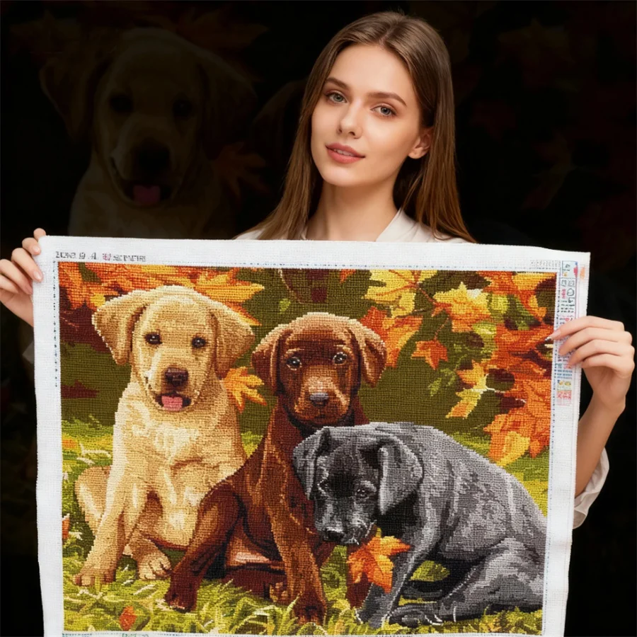 

2026 Новый стиль, 11CT, хлопковая вышивка крестиком, 5 узоров для вышивания животных «сделай сам», для взрослых, начинающих, полный комплект для вышивки, рукоделия