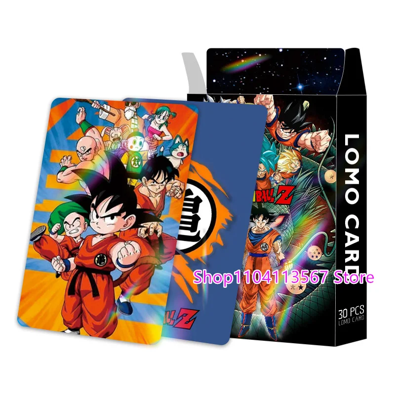 Коллекционные карточки Hot Dragon Ball Z Laser Lomo с двусторонней HD-печатью, аниме-атрибутика с коробкой, костюм талисмана