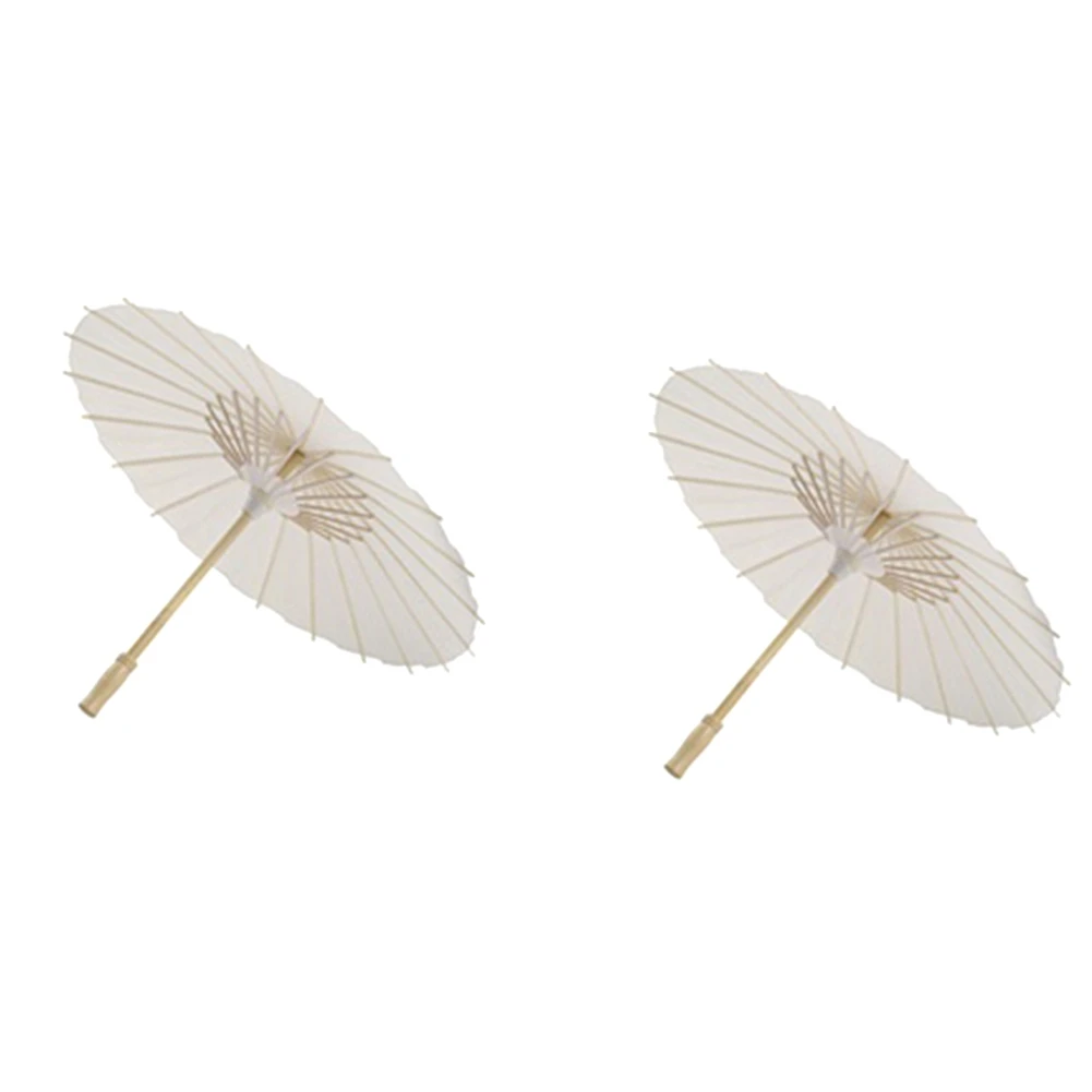 

2PCS Paper Parasol Beach Umbrella White DIY Umbrella Photography Props For Baby Shower Partys Wedding 60Cm/23.6Inch