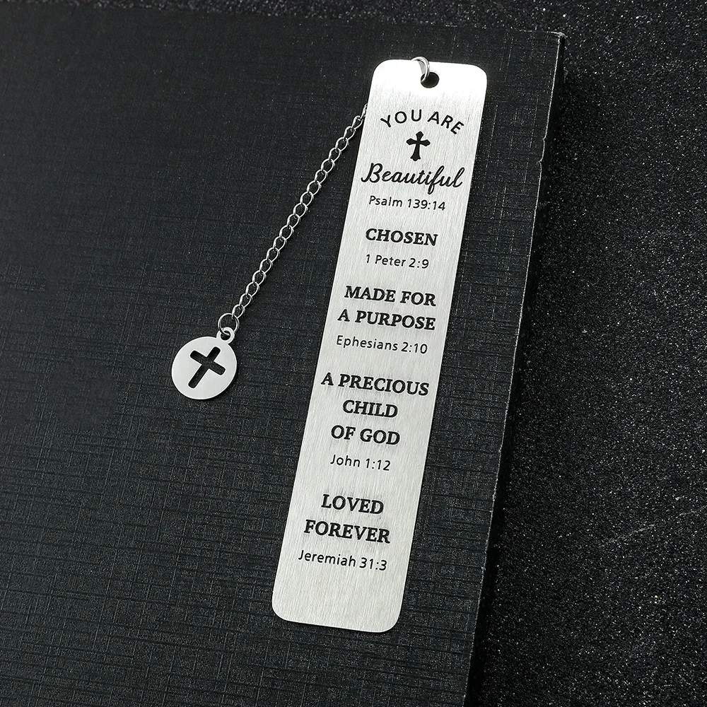 Stainless Steel Bible Bookmark Pray Cross Believer Bookmark High Quality Reading Tool Stationery for Men Women Festival Gifts