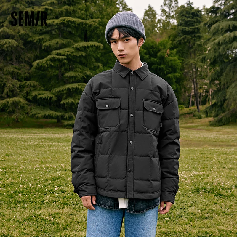 Semir 2023 Men Down Jacket Autumn New Tooling Style Comfortable Warm Three-proof Light Down Jacket for Men