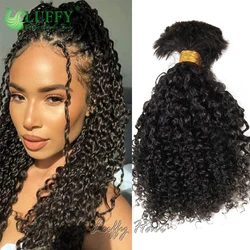 Bulk Human Hair For Braiding Tight Curly Remy Indian Hair 12-30 Inches No Weft Double Drawn Hair Extension Boho Braids For Women