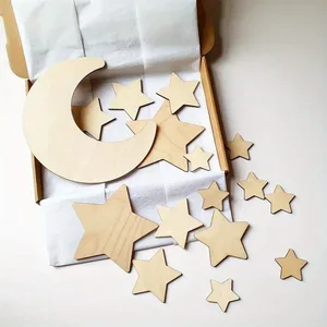 İskandinav tarzı duvar dekorasyonu çocuk odası-ay-yıldız-duvar asılı dekorasyon sahne odanızı dekore etmek 6 Büyük satış paneli-ay - №4