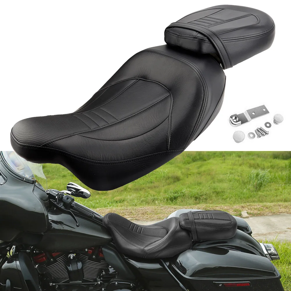 

Motorcycle Black Driver Passenger Seat For Harley Touring CVO Street Glide Road King 2009-2023